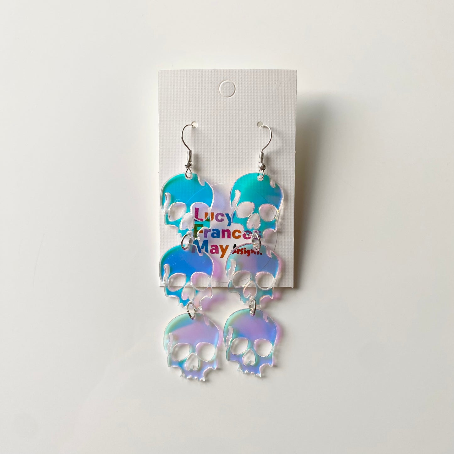 Iridescent Skull Earrings