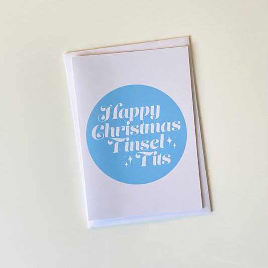 Happy Christmas Tinsel Tits Card