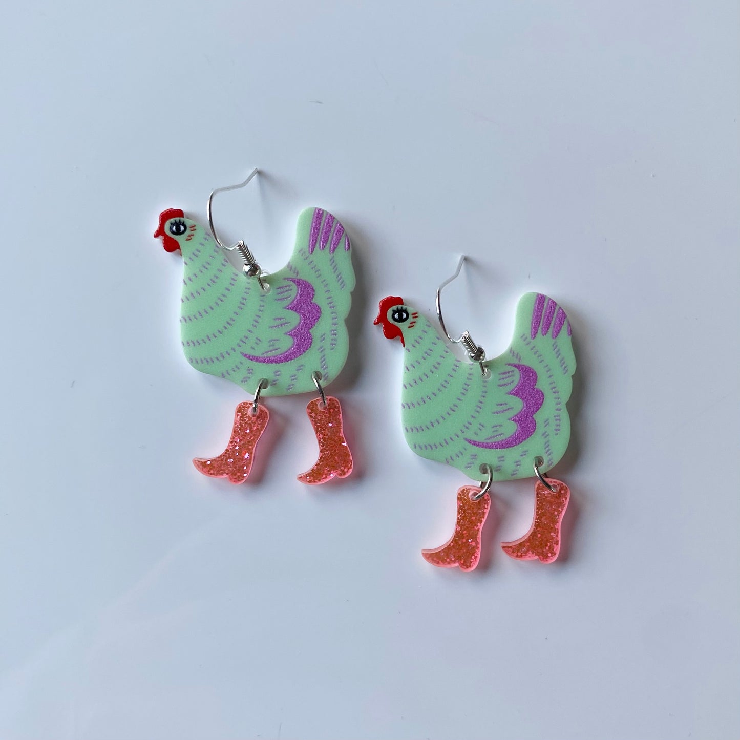 Chickens in Boots Earrings