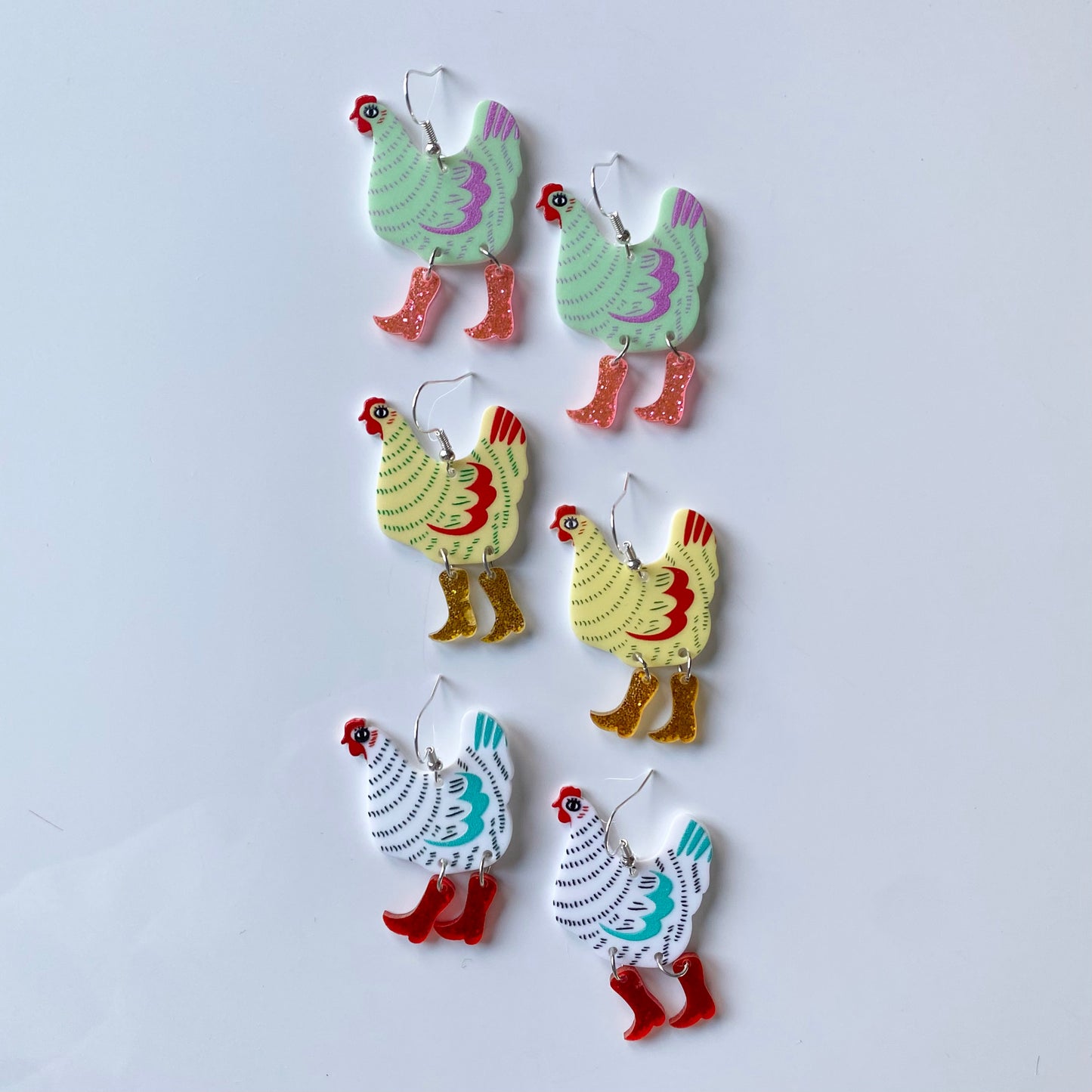 Chickens in Boots Earrings