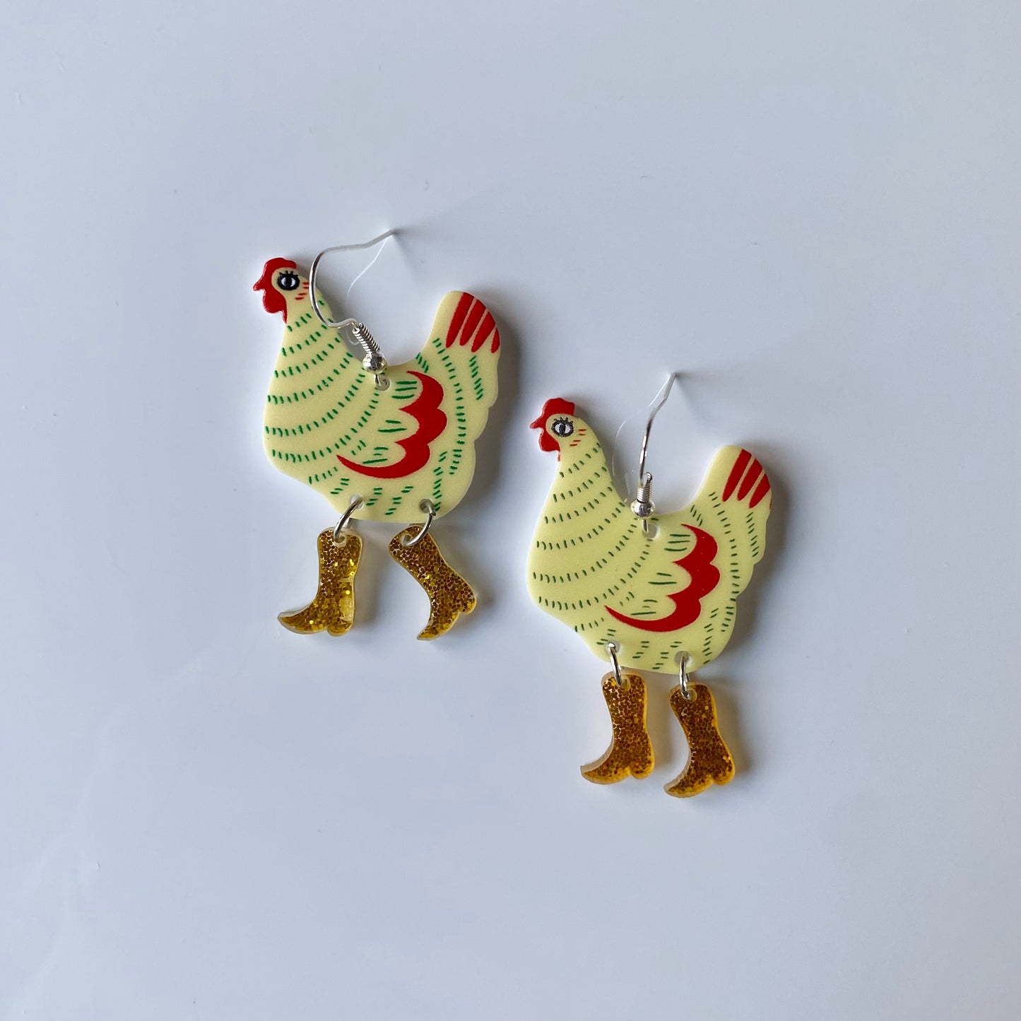 Chickens in Boots Earrings