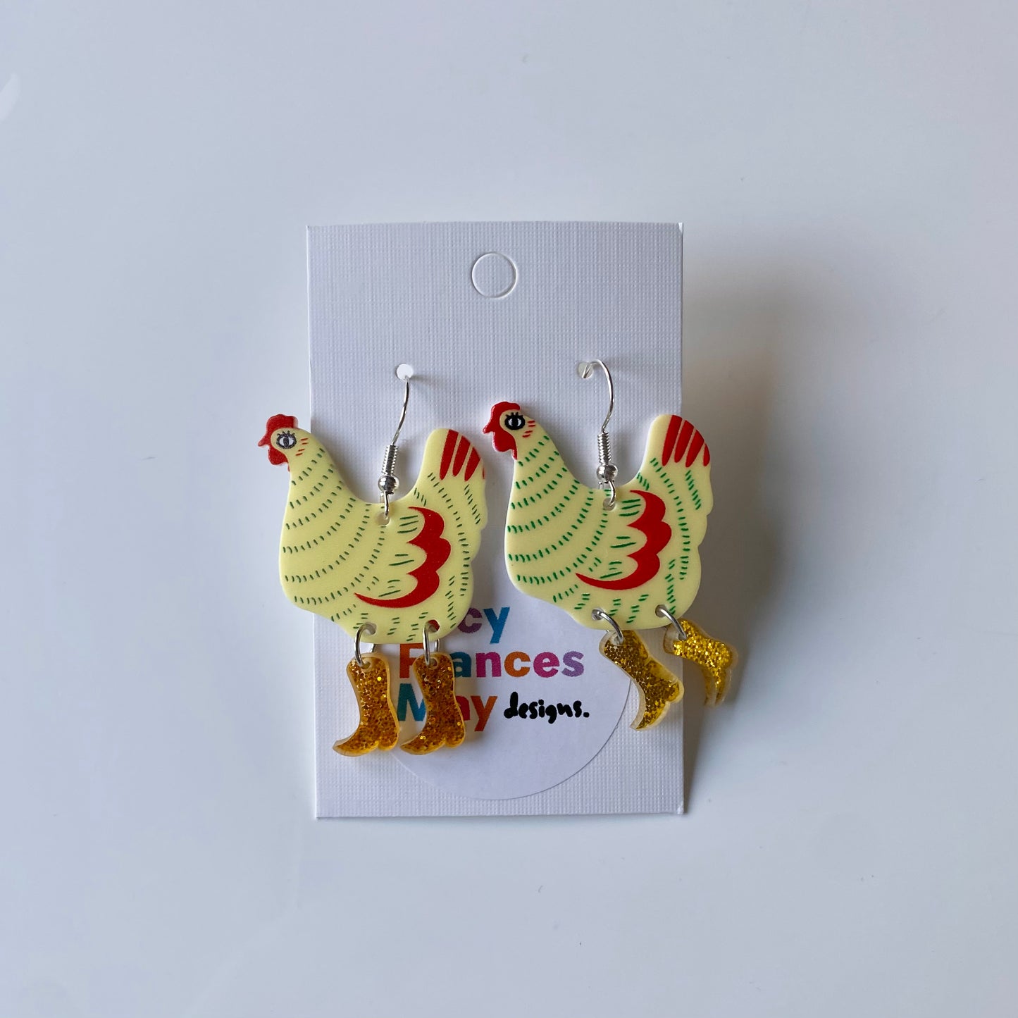 Chickens in Boots Earrings