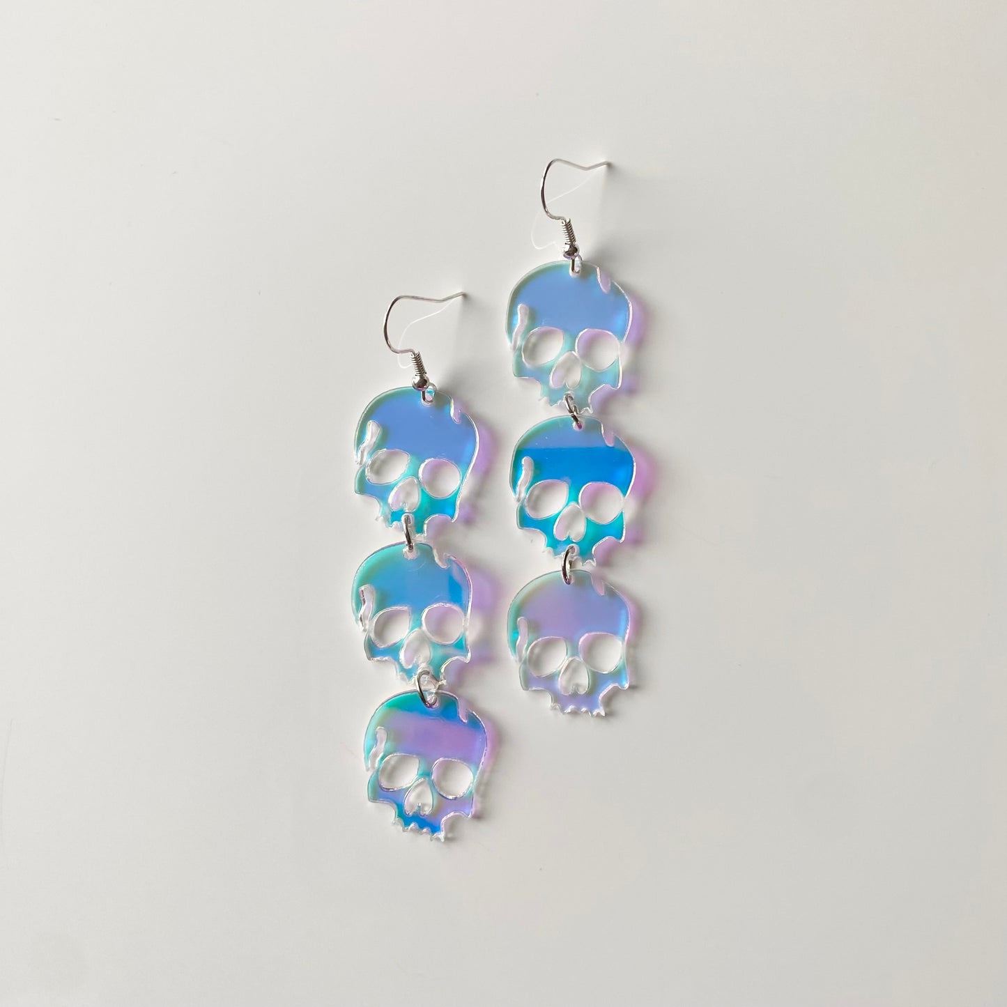 Iridescent Skull Earrings