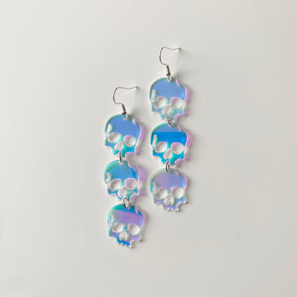 Iridescent Skull Earrings