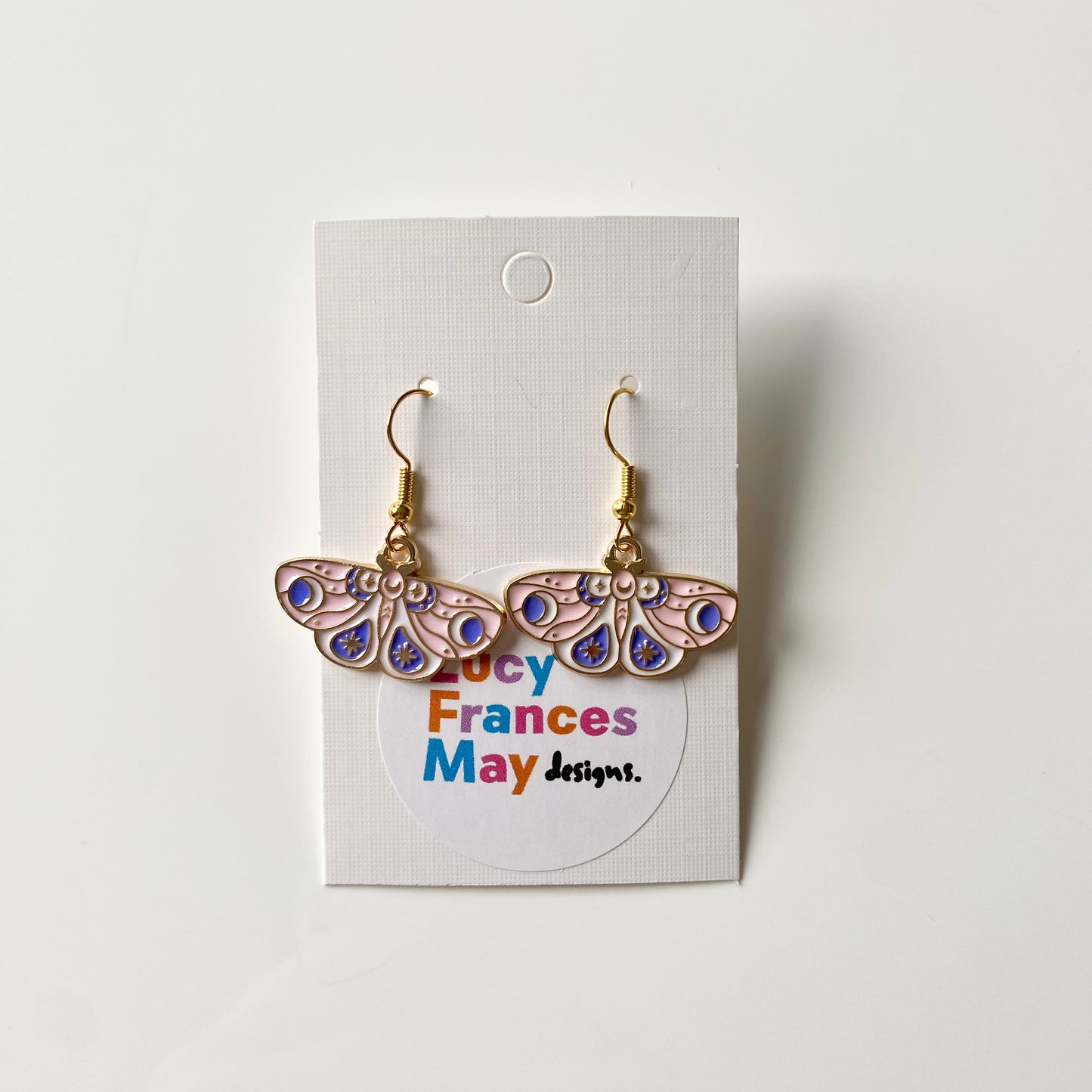 Pink Moth Earrings