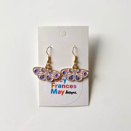 Pink Moth Earrings