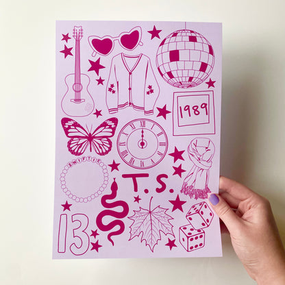 Taylor Swift Doodles Print