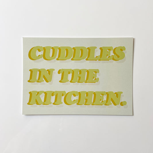 Cuddles In The Kitchen Print