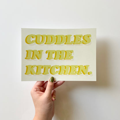 Cuddles In The Kitchen Print
