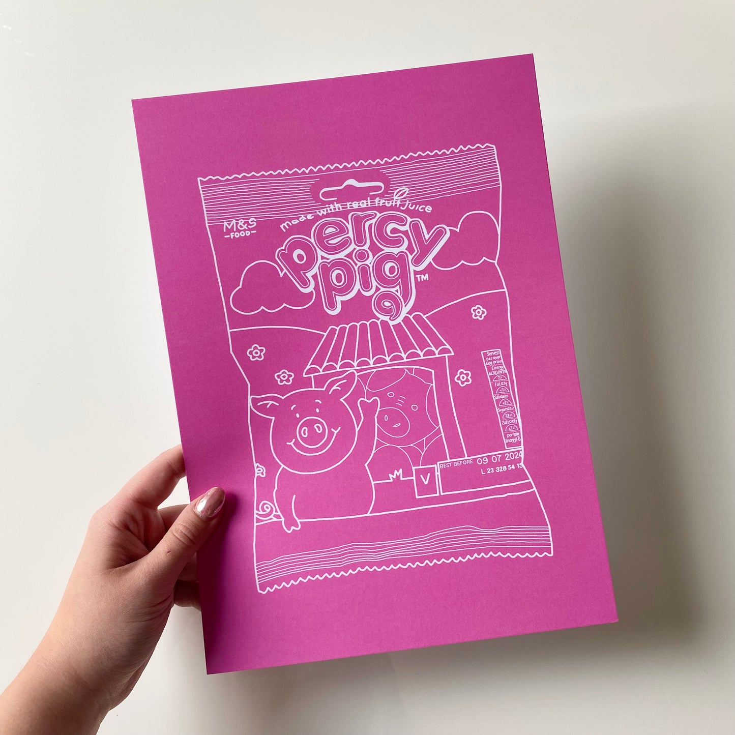 Percy Pig Inspired Print