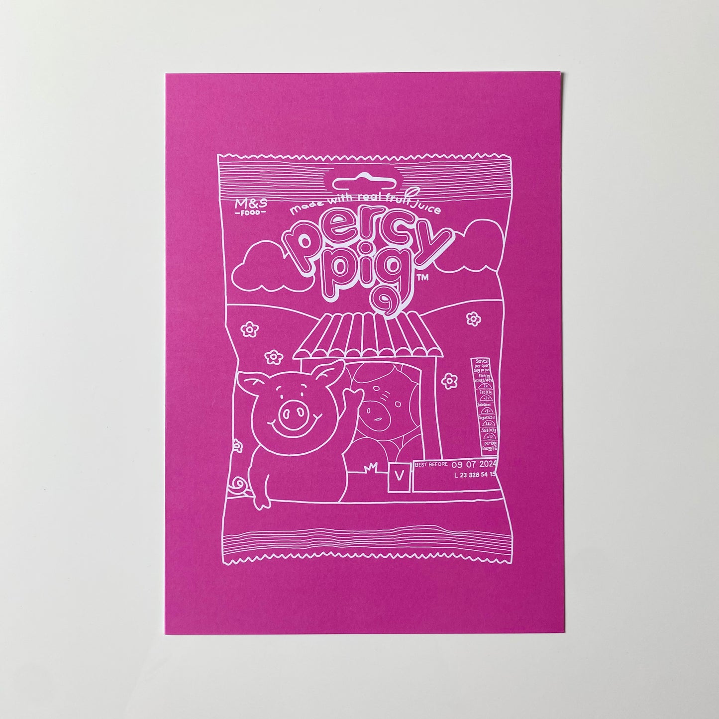 Percy Pig Inspired Print