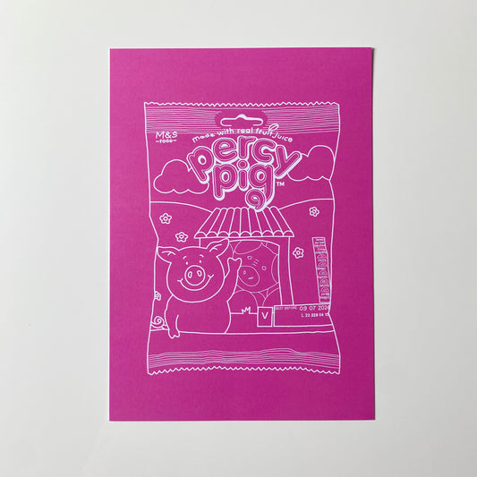 Percy Pig Inspired Print