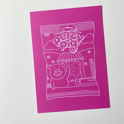 Percy Pig Inspired Print